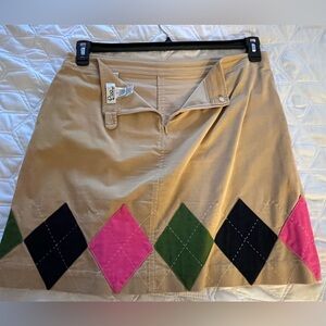 Lily Pulitzer corduroy argyle skirt